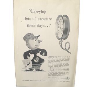 Vintage 1942 Bell Telephone Lots of Pressure Ad Advertisement
